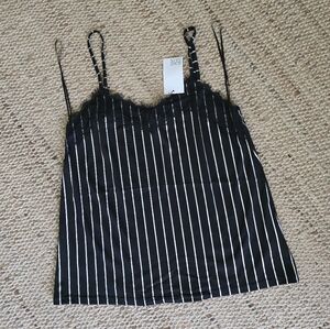 Black and White Striped Camisole
